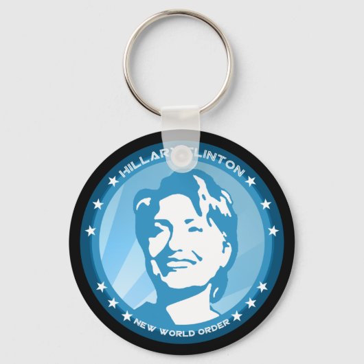 Porte-clés hillary clinton 08. rayons bleus. (Recto)