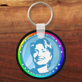 Porte-clés hillary clinton. arc-en-ciel. (Recto)