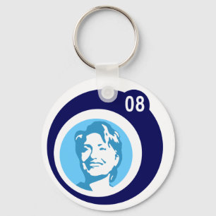 Porte-clés hillary clinton : bulles bleues :