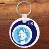 Porte-clés hillary clinton : bulles bleues : (Recto)