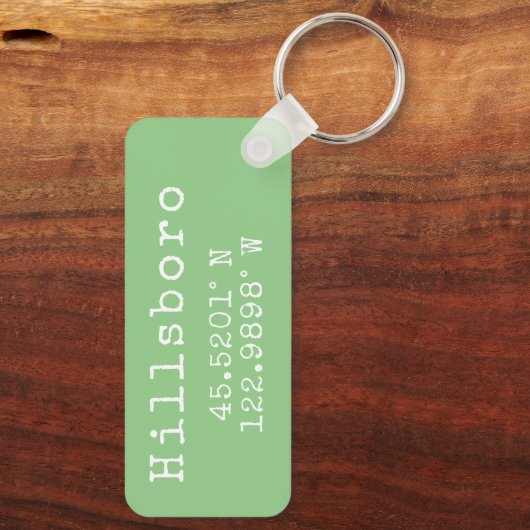 Porte-clés Hillsboro Oregon Latitude Longitude (Verso)