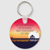 Porte-clés Hilton Head phare SC Retro Sunset Souvenirs (Verso)