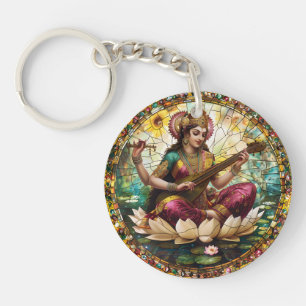 Porte-clés Hindu Deity Protection Saraswati énergie spirituel