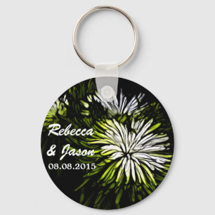Porte-clés Hip bohème vert Chrysanthème mariage