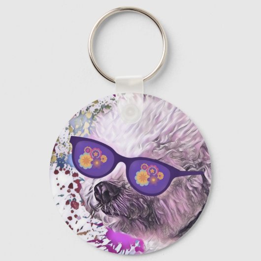 Porte-clés Hippie 'Chon le Bichon (Recto)
