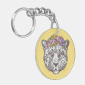 Porte-clés Hippie de léopard chic (Devant gauche)