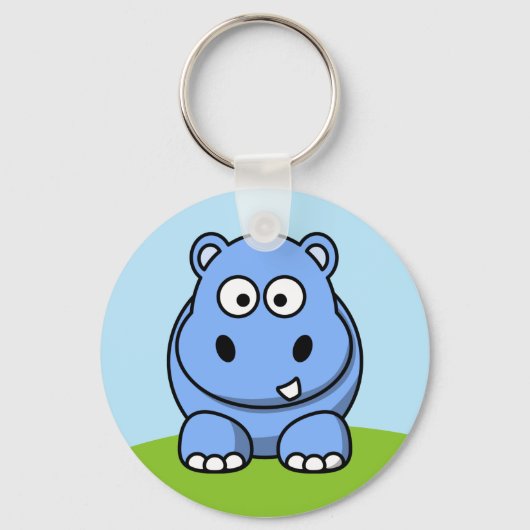 Porte-clés Hippo bleu mignon (Recto)