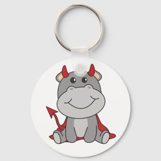 Porte-clés Hippo Halloween Cute Devil Costume sorcier Porte - (Recto)