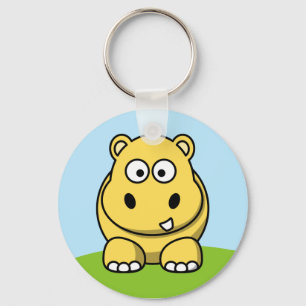 Porte-clés Hippo jaune mignon