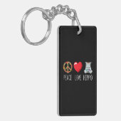 Porte-clés Hippo Love Peace Favori Zoo Faune Animal (Devant gauche)