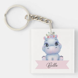 Porte-clés Hippo mignon personnalisé