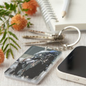 Porte-clés Hippocampe Avec Jockey En Porte - clé Bleu (Devant droit)