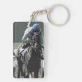 Porte-clés Hippocampe Avec Jockey En Porte - clé Bleu (Dos)