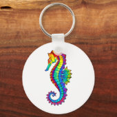 Porte-clés Hippocampe polygonal arc-en-ciel (Recto)