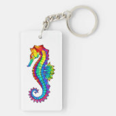 Porte-clés Hippocampe polygonal arc-en-ciel (Dos)