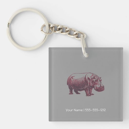 Porte-clés Hippopotame (Devant)