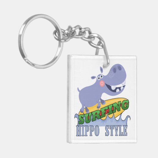 Porte-clés Hippopotame de surfer (Devant gauche)