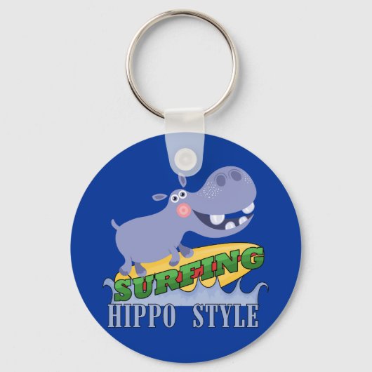 Porte-clés Hippopotame de surfer (Recto)