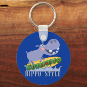Porte-clés Hippopotame de surfer (Recto)