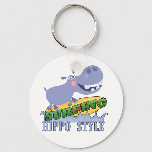 Porte-clés Hippopotame de surfer (Recto)