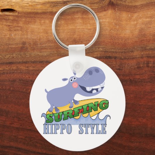 Porte-clés Hippopotame de surfer (Recto)