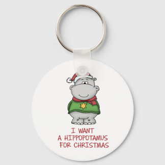Porte-clés Hippopotame pour Noël - Joli Hippo Design