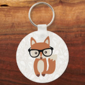Porte-clés Hipster Baby Fox avec lunettes (Recto)
