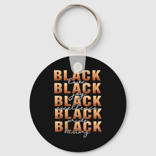 Porte-clés Histoire noire Amour noir Joie Excellence Fierté M
