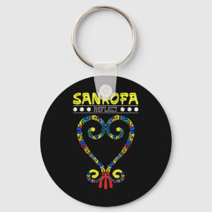 Porte-clés Histoire noire Sankofa Coeur Reflet les oiseaux af