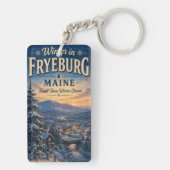 Porte-clés Hiver à Fryeburg Maine Rectangle Acrylique (Dos)