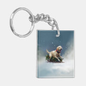 Porte-clés hiver de Noël du Labrador (Devant gauche)