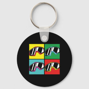 Porte-clés Hiver Sport Snowboard Goggets Pop Art Snowboar