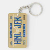Porte-clés HNL to JFK Flight 5-0 Boarding Pass Keychain (Dos)