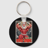 Porte-clés Ho Ho Gains Énormes Pompage Bodybuilder Père Noël  (Recto)