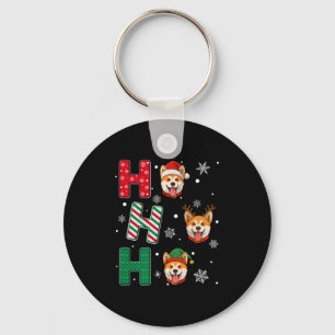 Porte-clés Ho Ho Ho Akita Inu Chien Correspondant Noël Père N