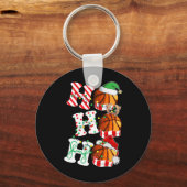Porte-clés Ho Ho Ho Basketball Lights Santa Hat reindeer ELF (Recto)