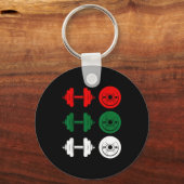 Porte-clés Ho Ho Ho Funny Dumbbell Christmas Weightlifting Gy (Recto)