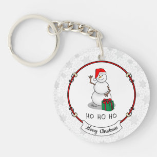 Porte-clés Ho Ho Joyeux Noël Père Noël mignonne Snowman