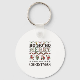 Porte-clés Ho Joyeux Noël Ruban à carreaux de Père Noël