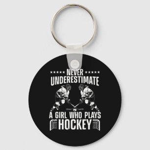 Porte-clés Hockey Amusant Pour Femmes Filles Joueuse De Hocke