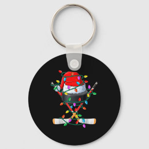 Porte-clés Hockey de Noël Xmas Santa Srts Chapeau Balle Enfan
