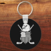 Porte-clés Hockey drapeau américain (Recto)