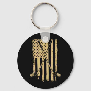 Porte-clés Hockey Drapeau Américain