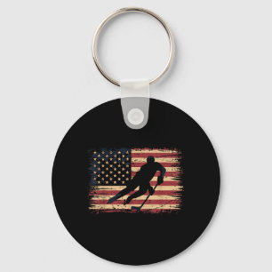 Porte-clés Hockey Drapeau Américain
