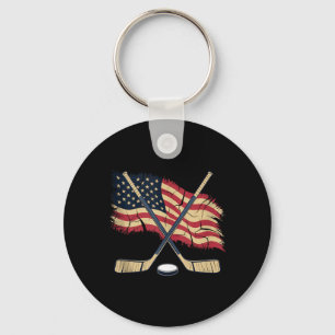 Porte-clés Hockey Drapeau Américain