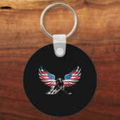 Porte-clés Hockey Drapeau Américain (Recto)