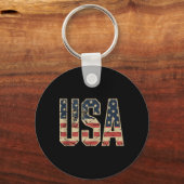 Porte-clés Hockey Drapeau Américain (Recto)