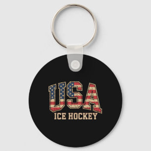 Porte-clés Hockey Drapeau Américain