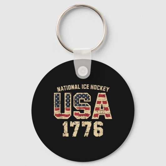 Porte-clés Hockey du drapeau américain (Recto)