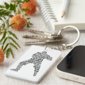 Porte-clés Hockey Enforcer Word Art (Devant droit)